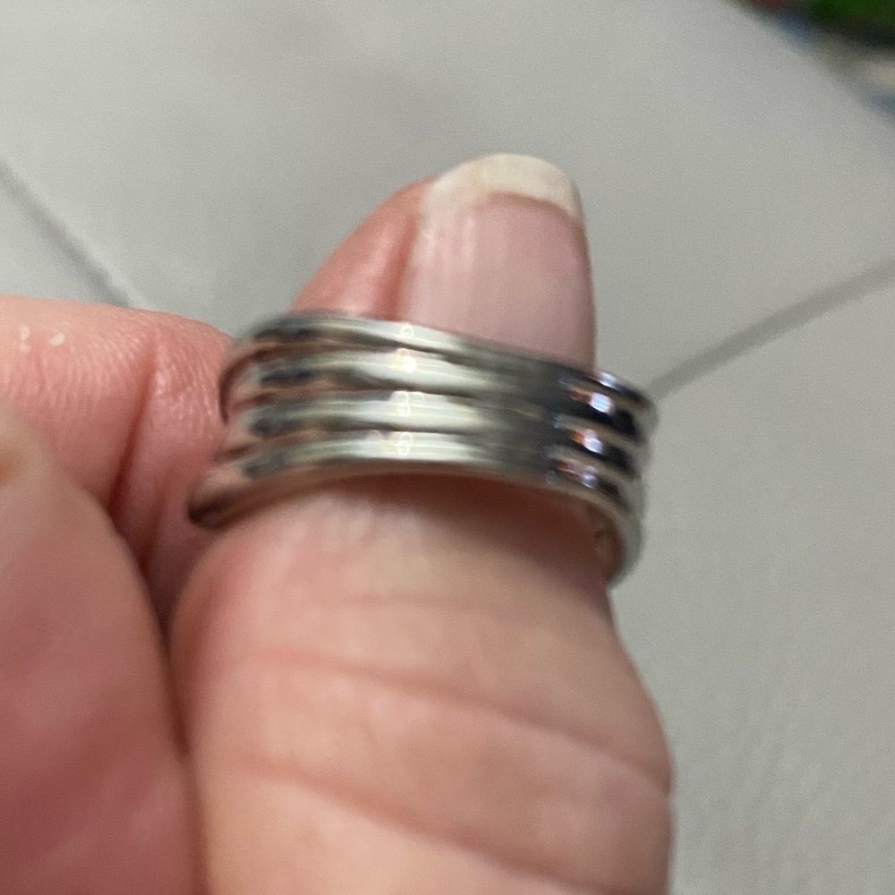 Puzzle Ring solid one piece silver plated Alloy and Zinc wears great Re… - Picture 5 of 7